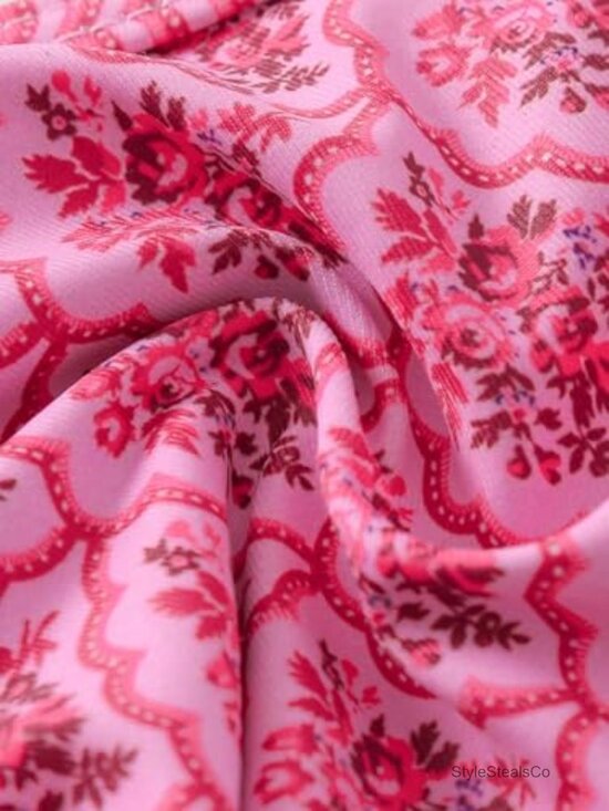 Women's Floral Triangle Bikini Set Tie Back High Cut Swimwear - Picture 6 of 6